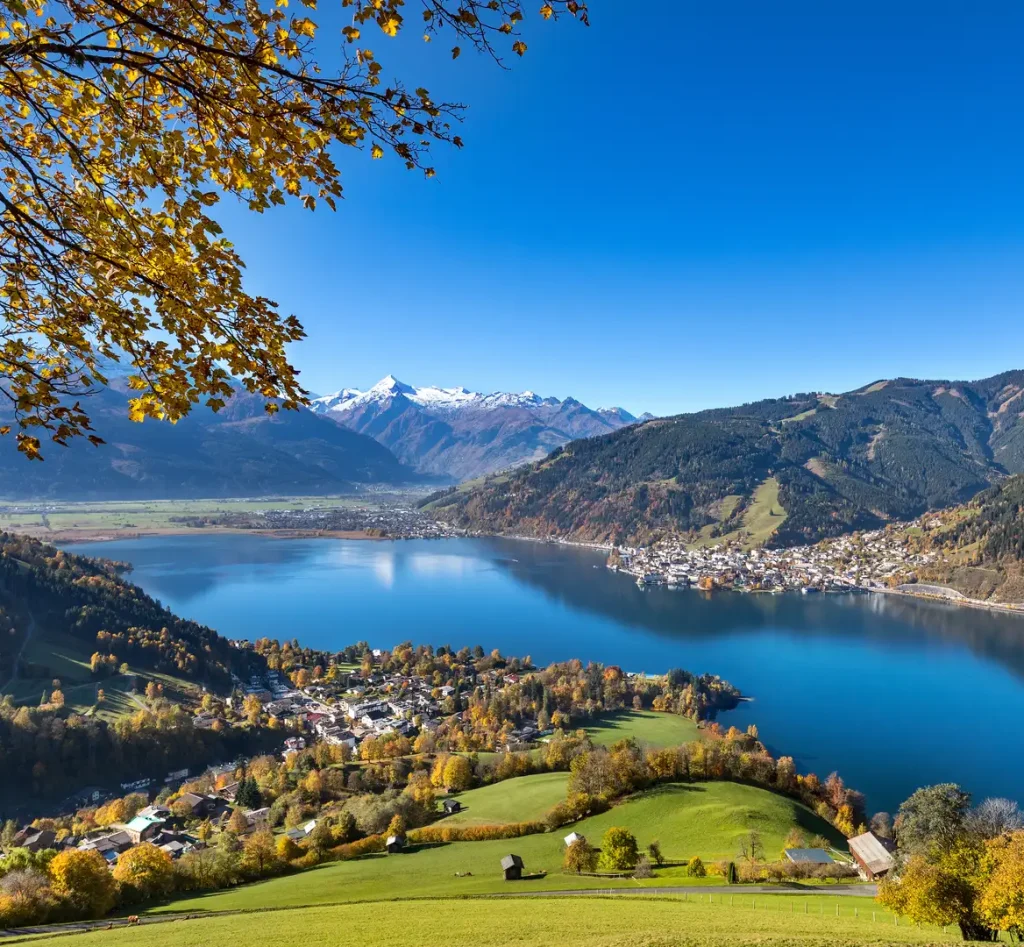 Herbst in Zell am See, Ausblick auf den Zeller See vom Mitterberg aus
